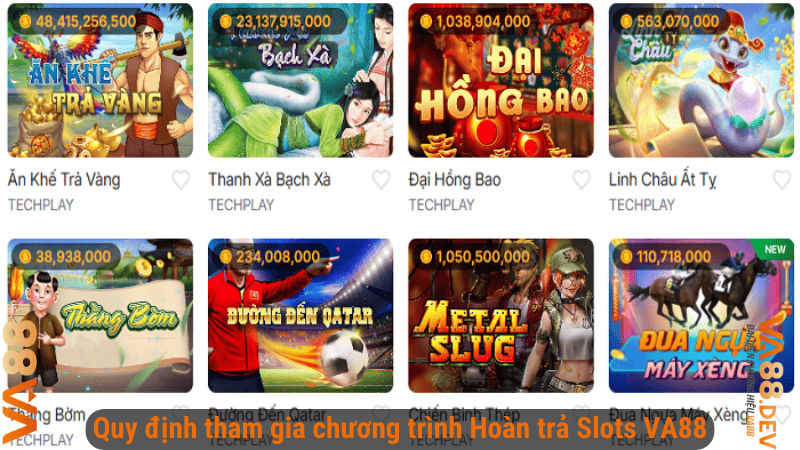 Quy định tham gia chương trình Hoàn trả Slots VA88